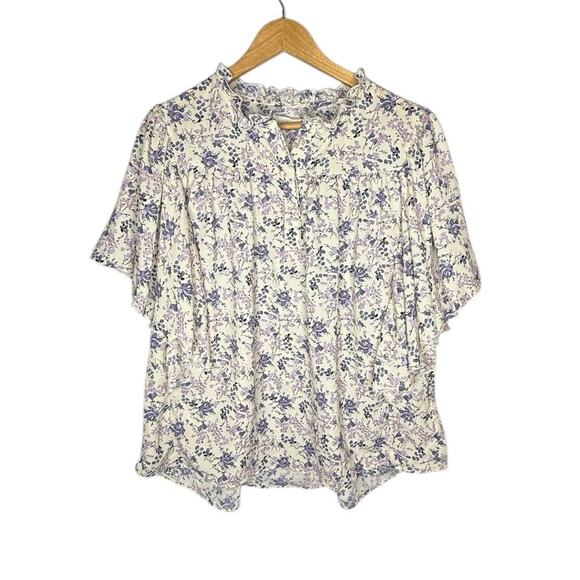 New with Tag Bishop + Young Camille Blouse Botanical Print size Large - Picture 6 of 8